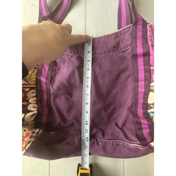 Vera Bradley Colorblock Canvas Tote Crazy Plum Purple Paisley Large 0632 - Picture 7 of 11